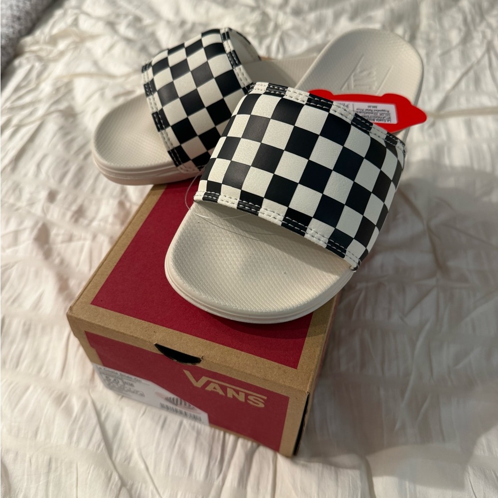 Vans La Costa Slide-On Checkerboard Black White